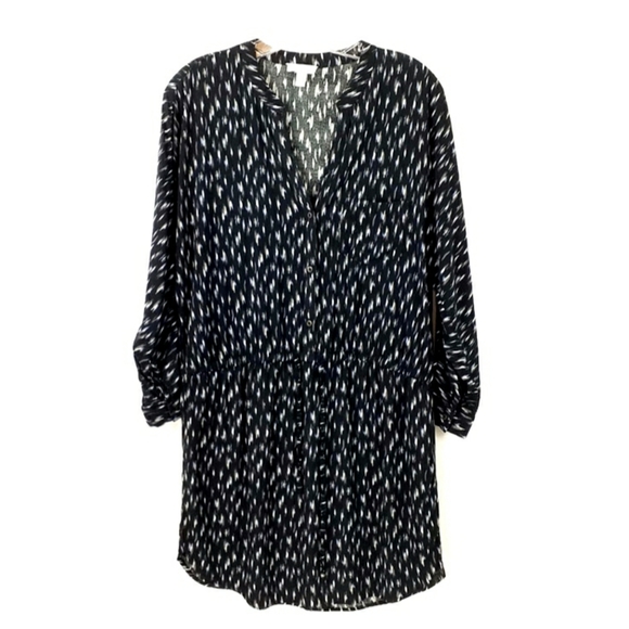 Soft Joie Cassina Black Abstract Print 3/4 Dolman Sleeve Shirt Dress Women Small - Picture 1 of 14